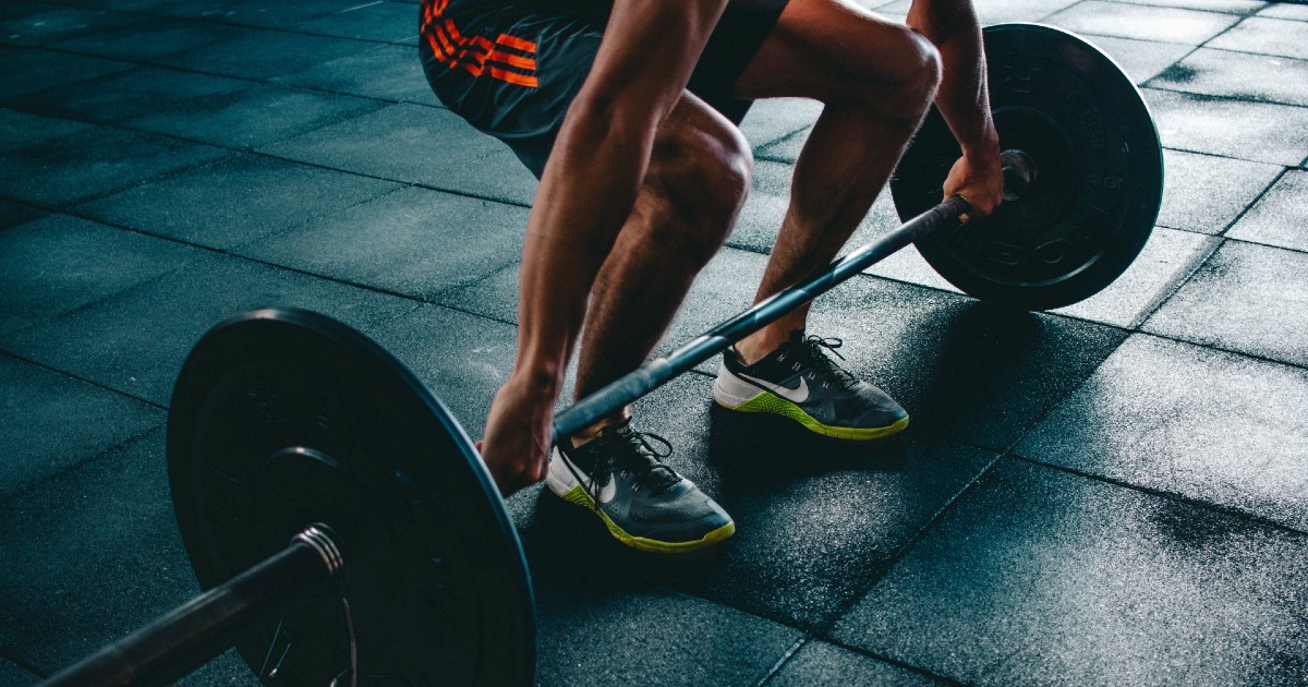 A person doing a deadlift