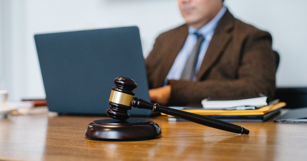 Gavel on desk