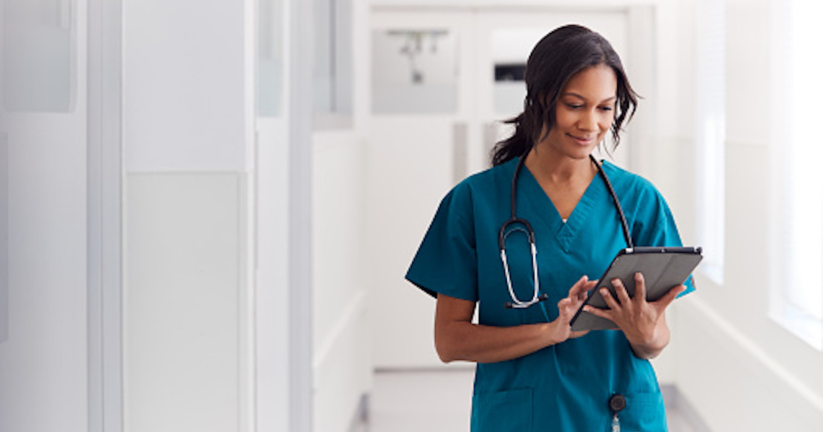 Nurse with tablet