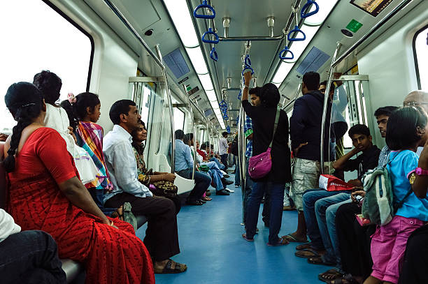 People on a train in India.
