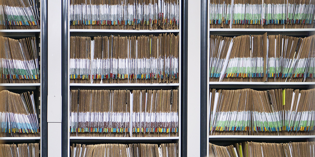 Paper medical record files