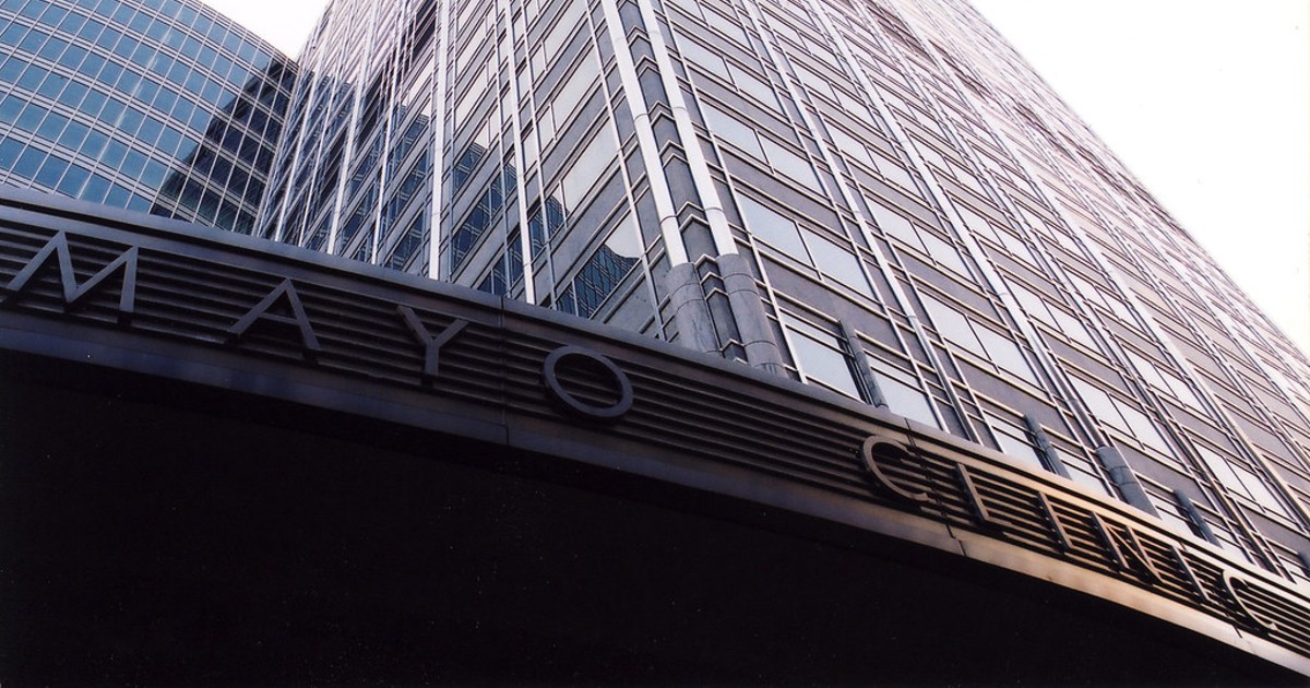 Mayo Clinic sign on building