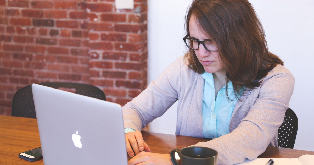 An office worker at a computer