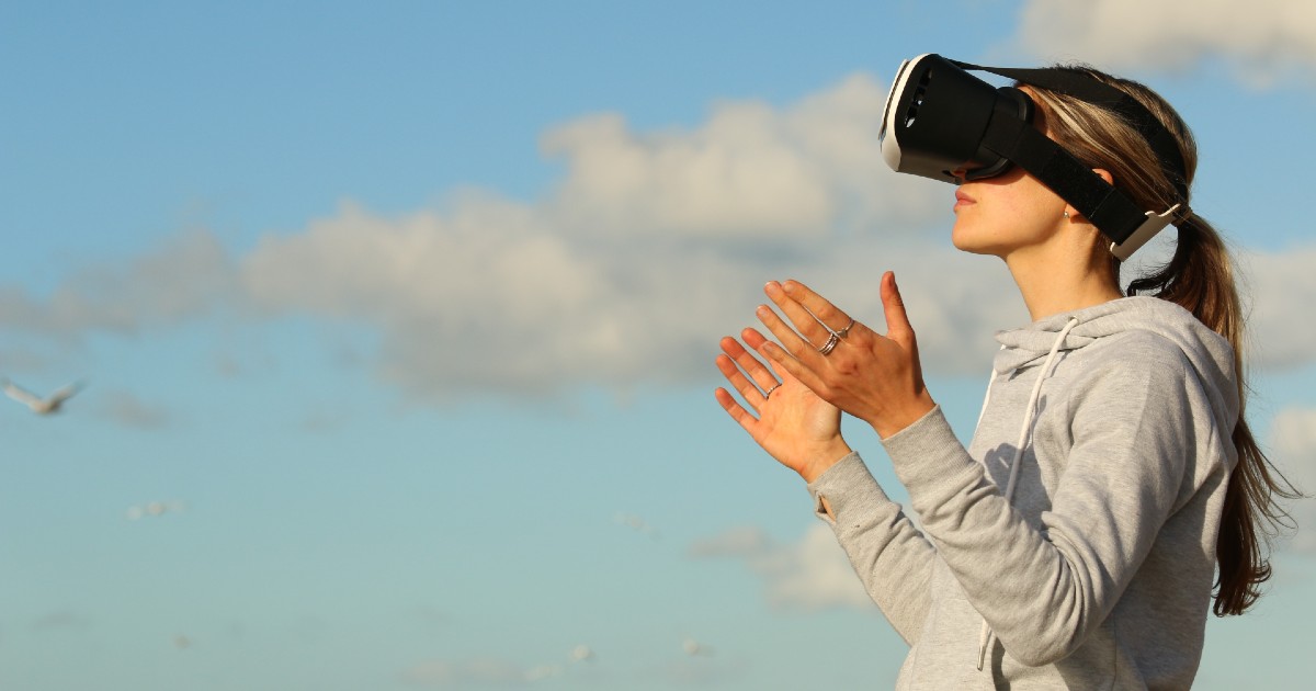 A person using a VR headset