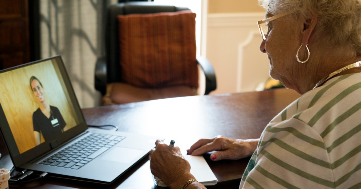 A patient using a video chat with their doctor