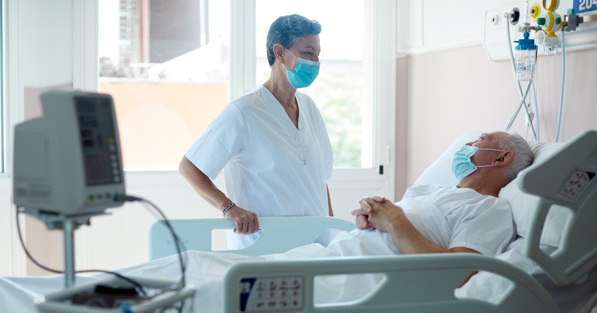 A patient in bed