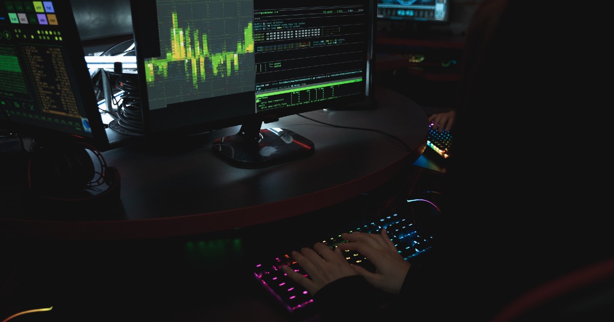 A hacker at a keyboard