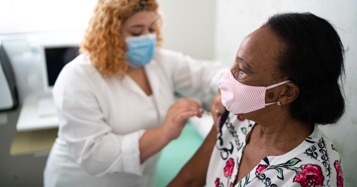 A person getting vaccinated