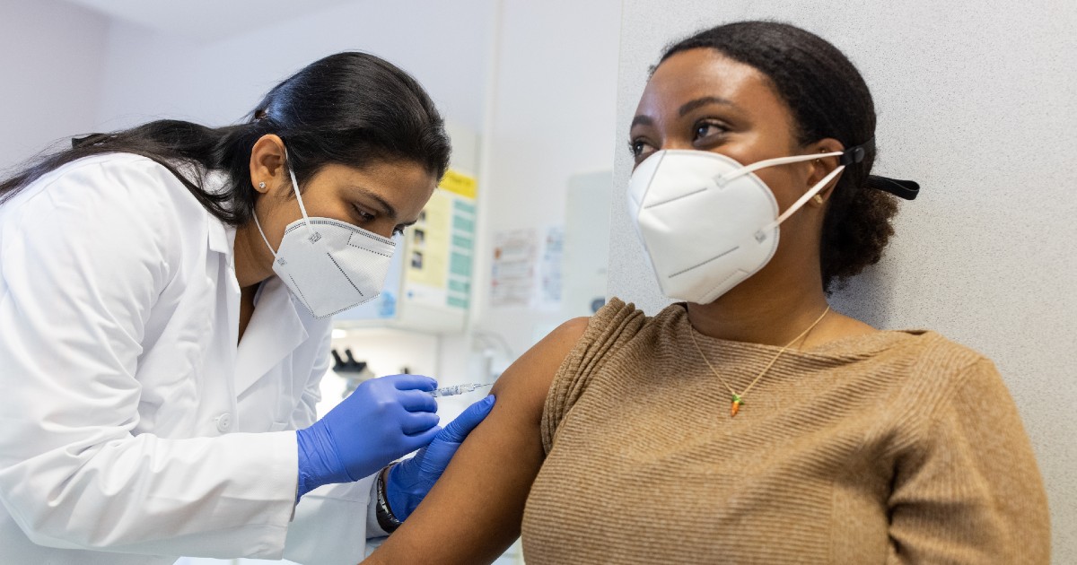 Person getting vaccinated