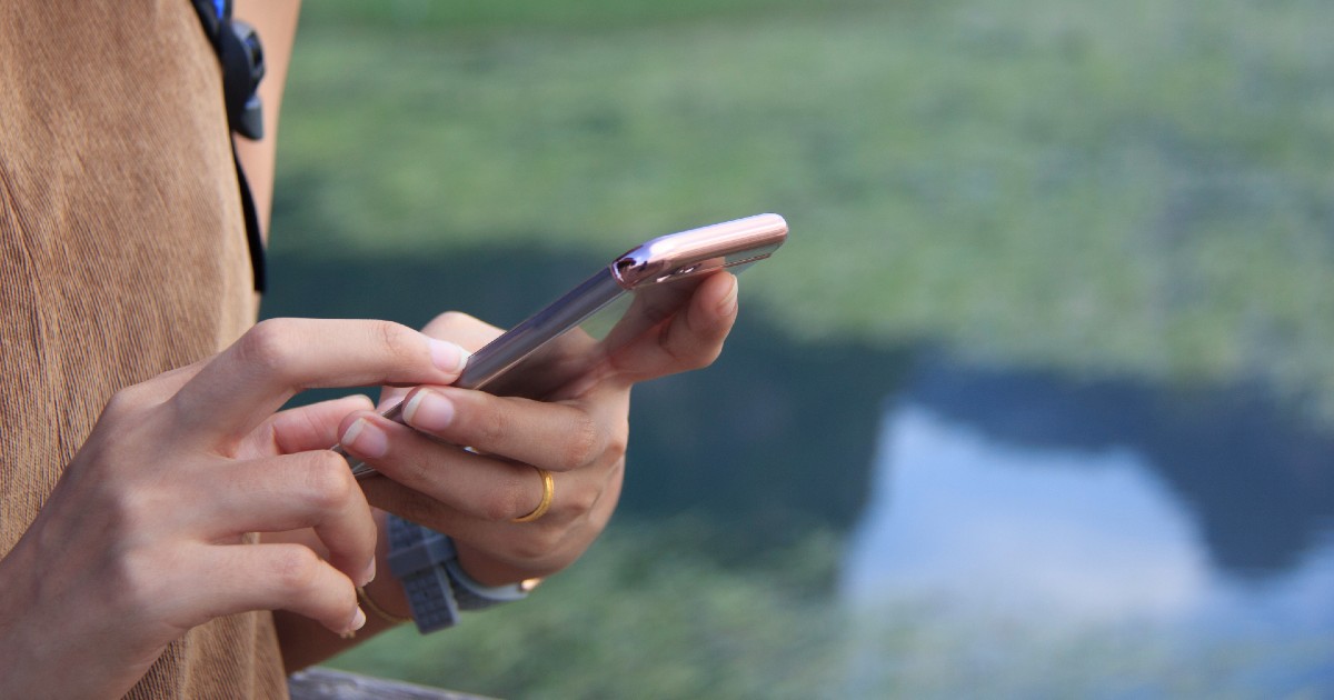 A person holding a phone