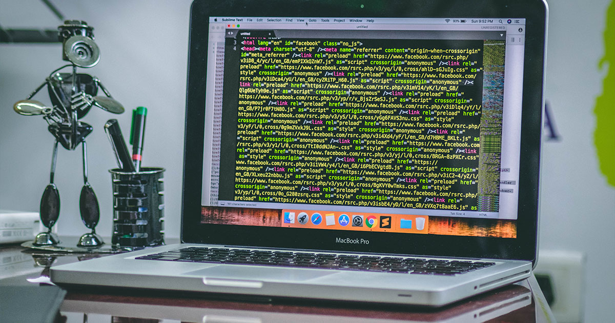 Digits on a laptop screen