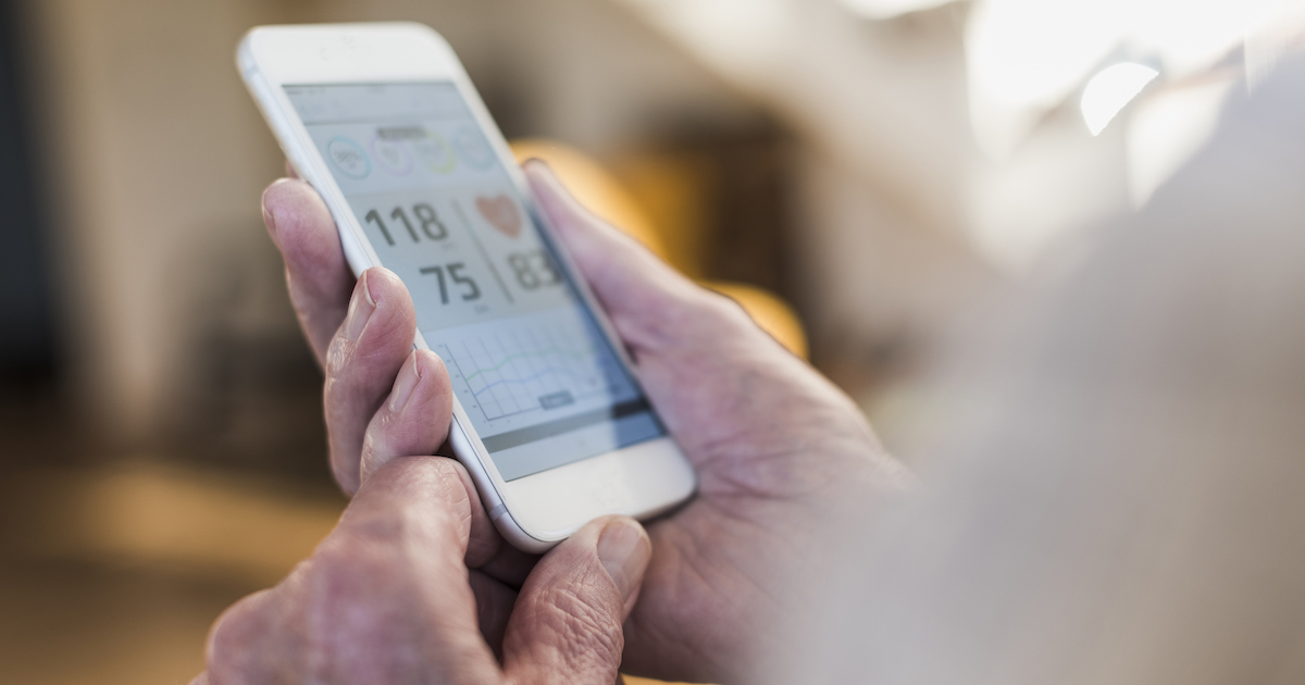 Blood pressure app on a mobile device