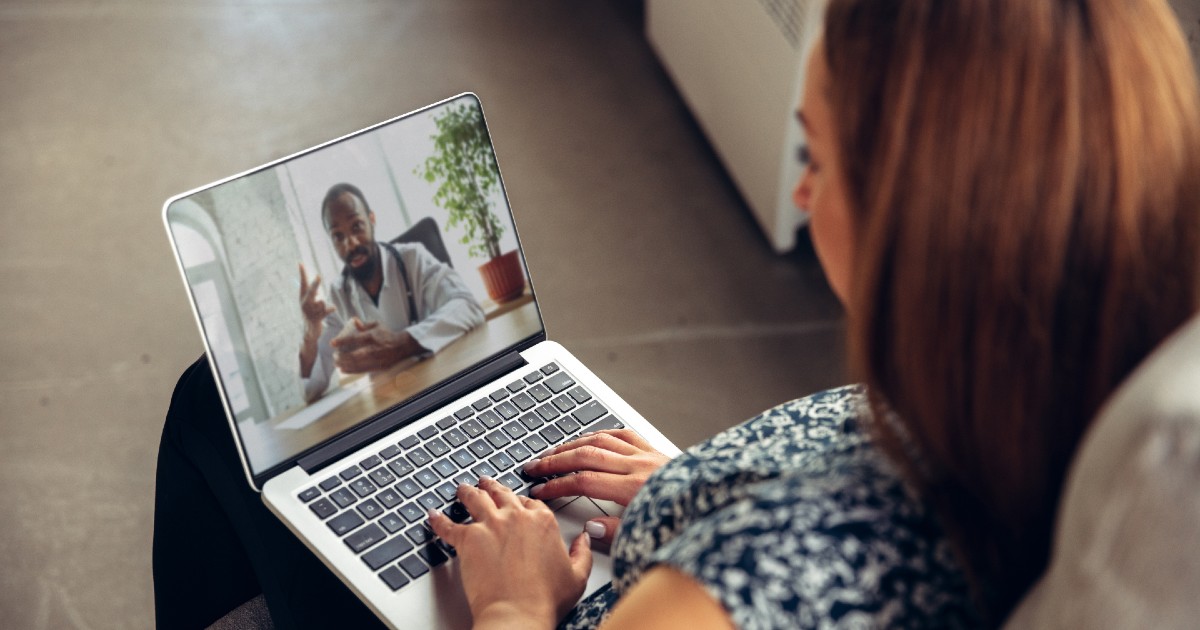 A patient on a video medical visit