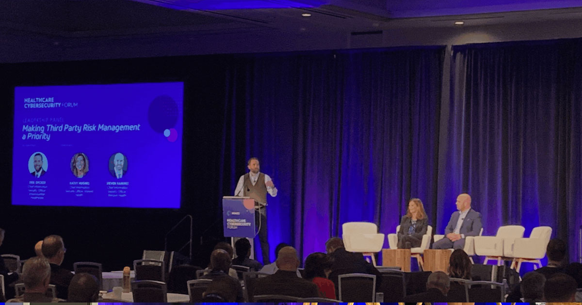 The stage at the HIMSS Healthcare Cybersecurity Forum