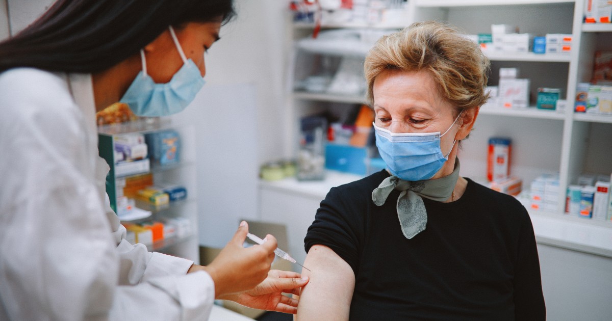 A person getting vaccinated