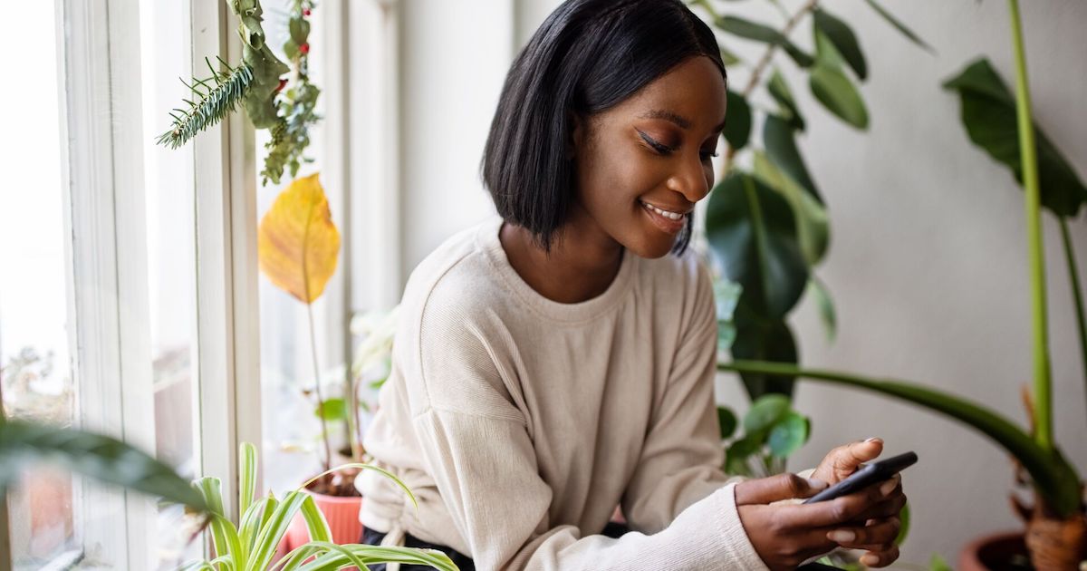 Person using a smartphone