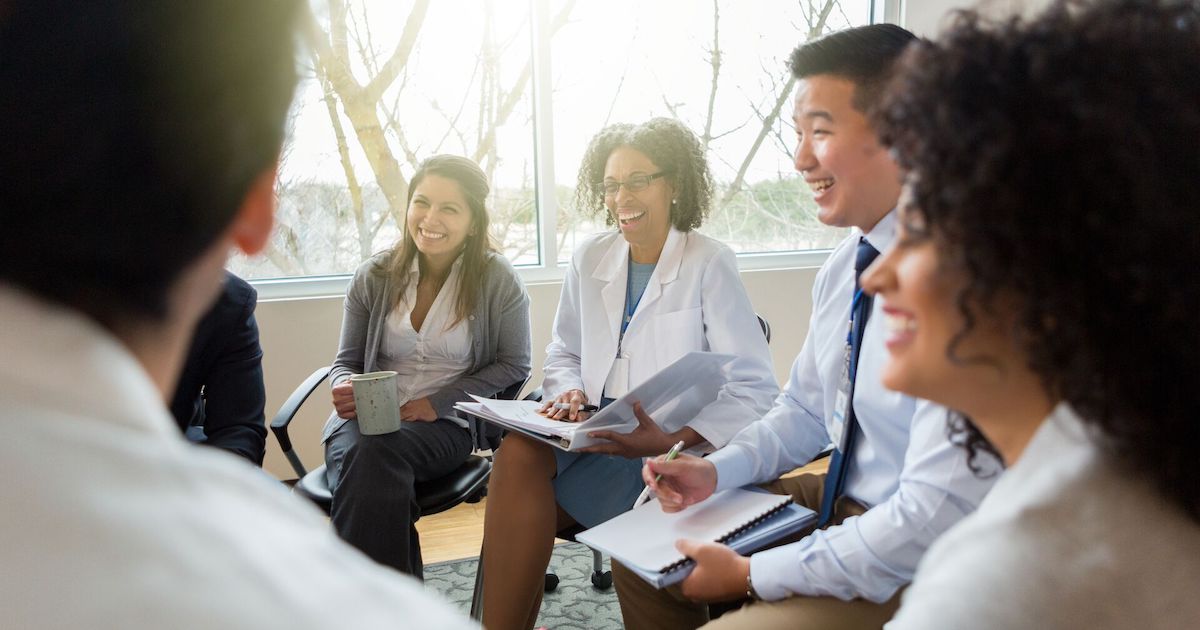 Hospital administrators discuss among themselves