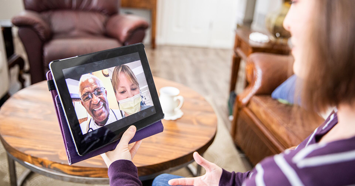 Patient attending telehealth appointment