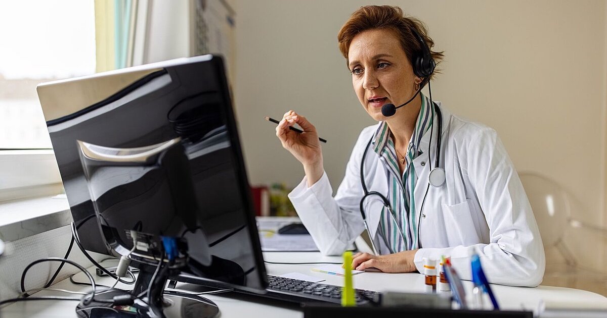 A doctor in a virtual call with a patient
