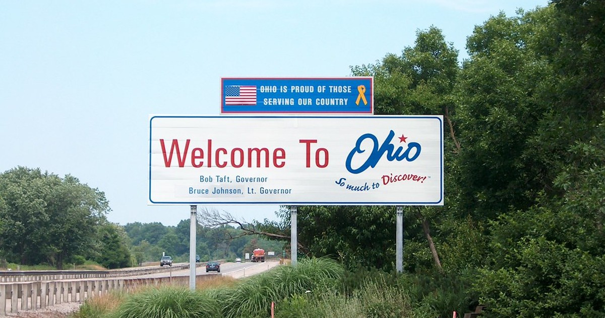 Welcome to Ohio sign