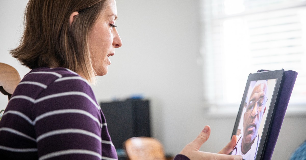 A patient seeking telehealth