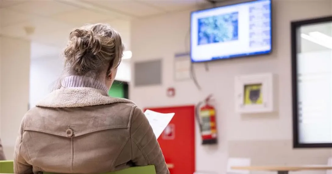 Person in hospital waiting room