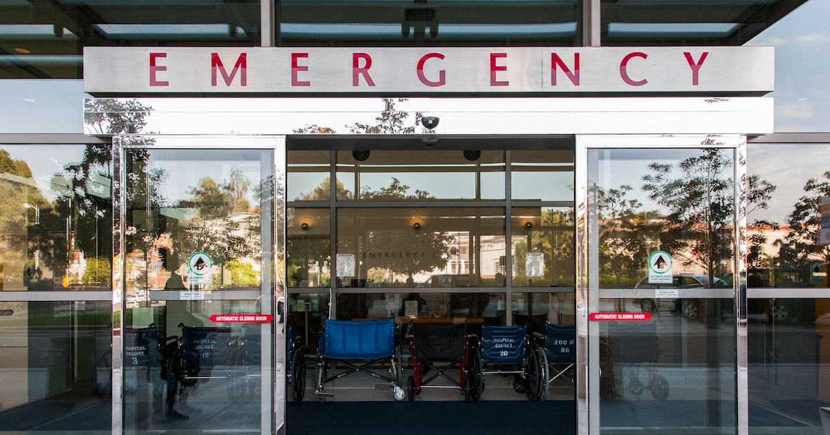 Entrance to a hospital's emergency department