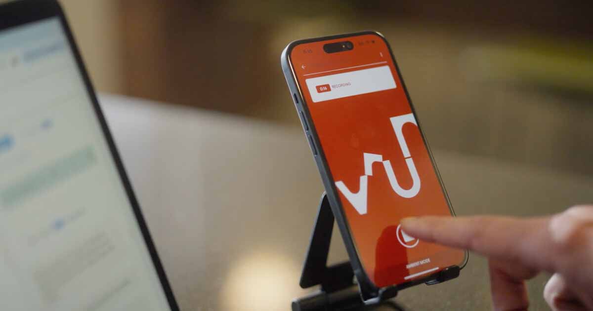 Person using a smartphone app