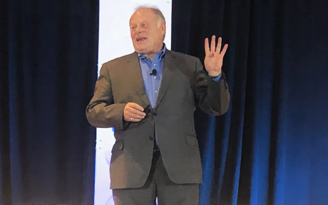 HIMSS President and CEO Hal Wolf speaks at the AI Leadership Strategy Summit in Chicago on Thursday