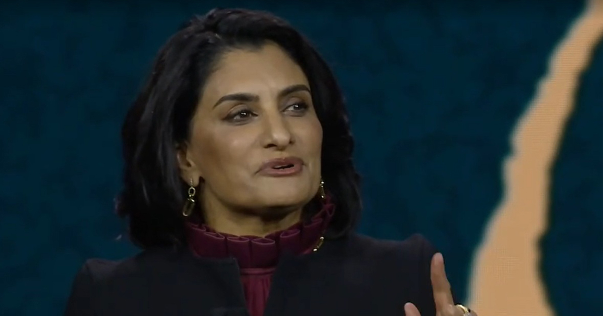 Seema Verma, EVP and GM of Oracle Health and Life Sciences speaks at the 2025 summit keynote