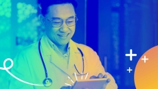 collage image of doctor and healthcare symbols