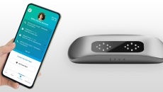 The device and a phone displaying its app