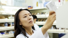 Pharmacist getting prescription