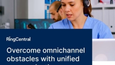 Healthcare worker wearing phone headset