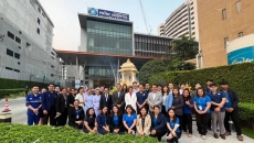 Princ Hospital Suvarnabhumi team in front of the hospital in metro Bangkok, Thailand