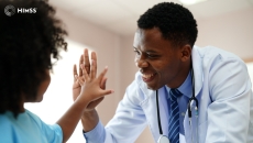 Doctor high-fiving patient