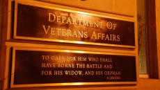 A sign at the Veterans Administration