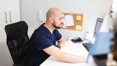 doc at computer