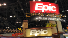 Large Epic sign at a conference floor