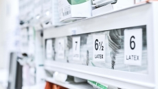 Medical equipment on a shelf.