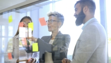 Business people during a brainstorming session