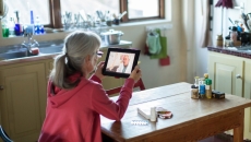A person using telehealth