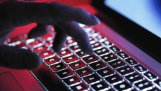 Hand on keyboard