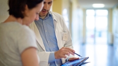 Doctor talking to patient