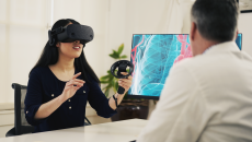 Person wearing VR headset