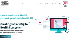 Website of the Ayush Bharat Health Account