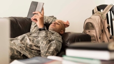soldier on tablet