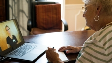 A telehealth consultation via laptop, telehealth, telemedicine, virtual care
