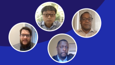 Dr. Garth Graham, Facebook head of health KX Jin, Darius Walker of CBS, and Jonah Comstock