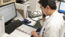 Doctor on phone